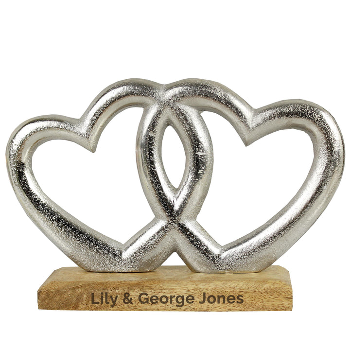 Personalised Free Text Double Heart Ornament – alternative view