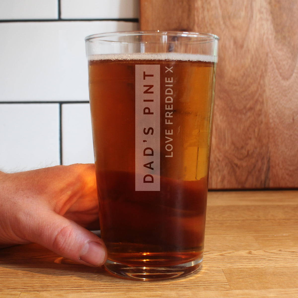 Personalised Free Text Pint Glass – alternative view
