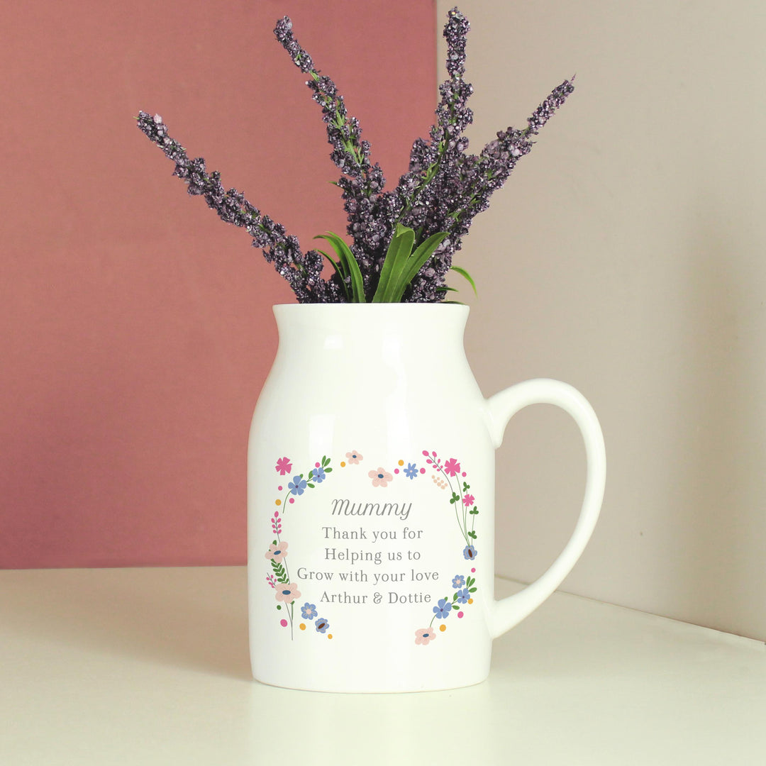 Personalised Floral Flower Jug, The Personal Shop, personalised gifts