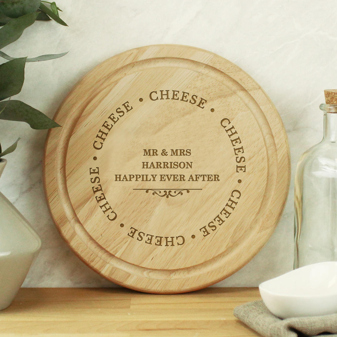 Personalised Cheese Round Chopping Board – alternative view