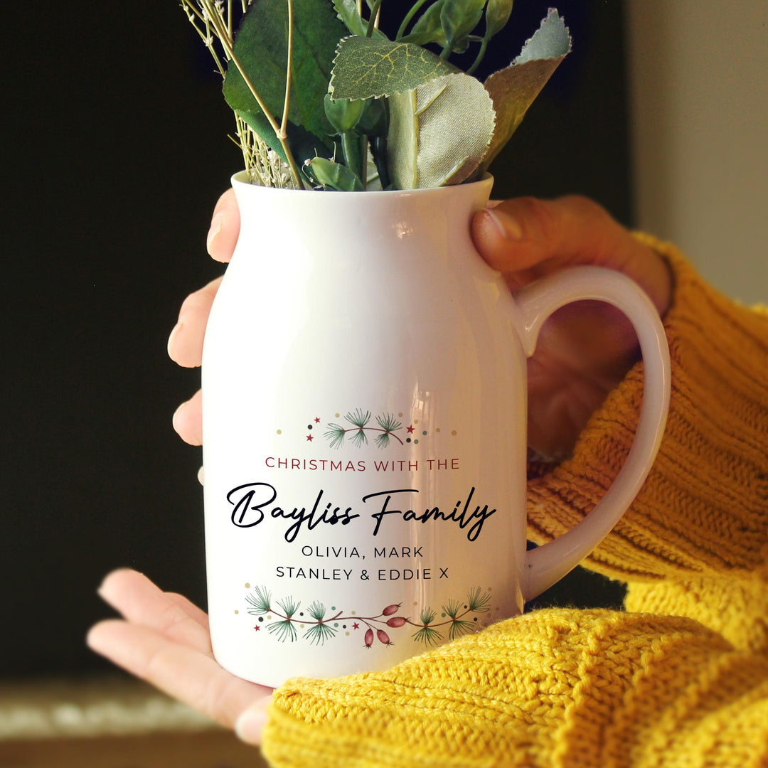 Personalised Christmas Flower Jug – alternative view