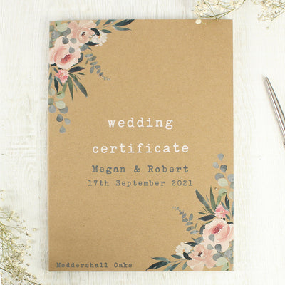 Personalised Wedding Certificate Holder
