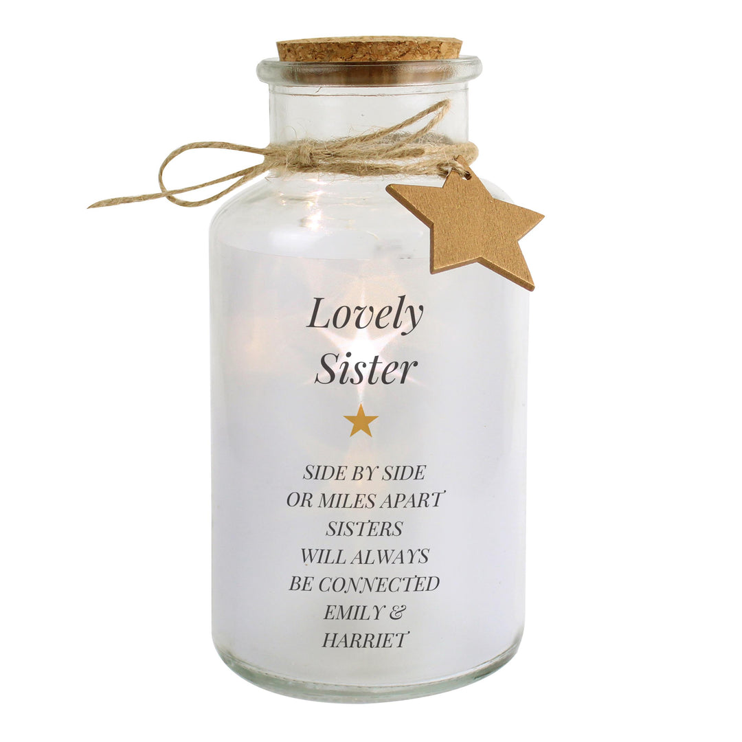 Personalised Free Text LED Glass Jar – alternative view