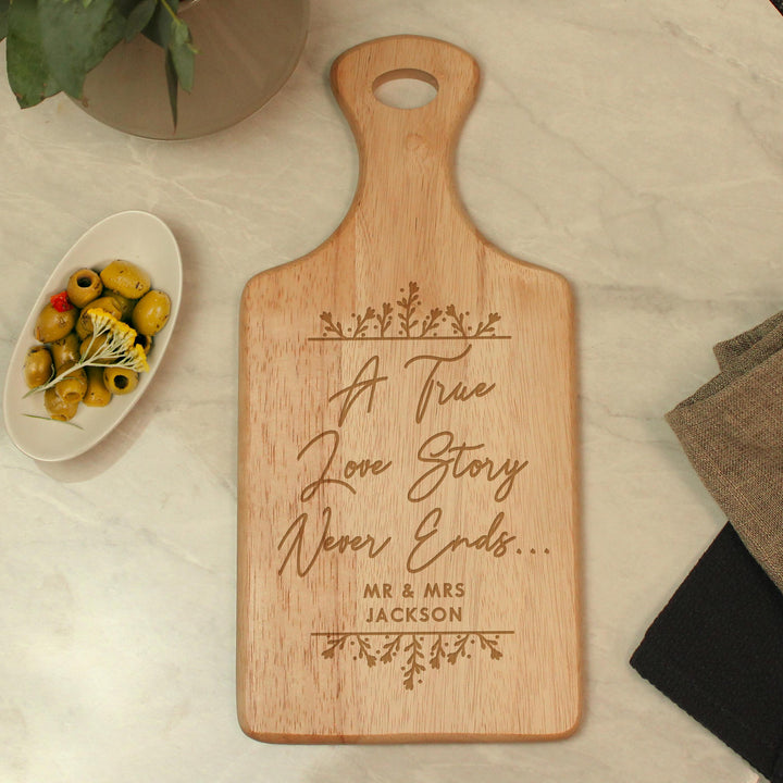 Personalised True Love Story Wooden Paddle Board – alternative view