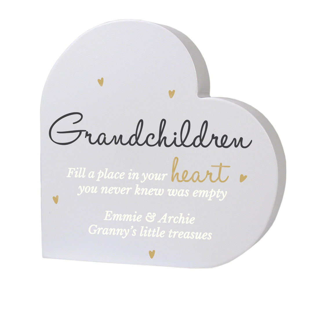 Personalised Grandchildren Free Standing Heart Ornament – alternative view