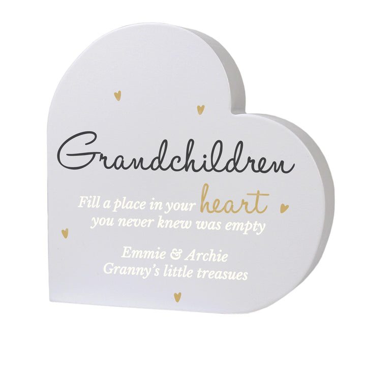 Personalised Grandchildren Free Standing Heart Ornament – alternative view