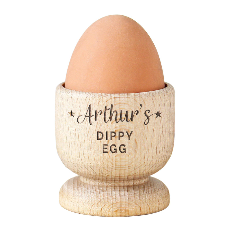 Personalised Stars Wooden Egg Cup