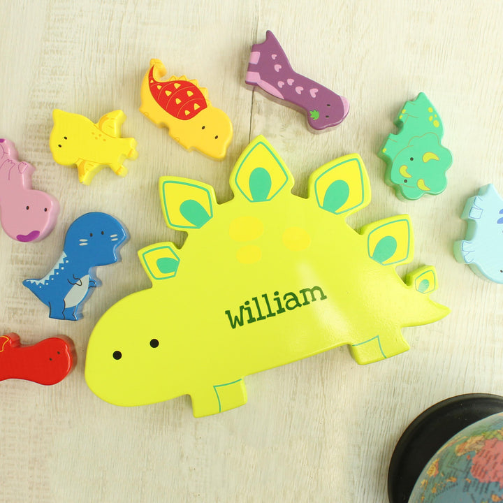 Personalised Name Only Wooden Dinosaur Stacker Toy – alternative view
