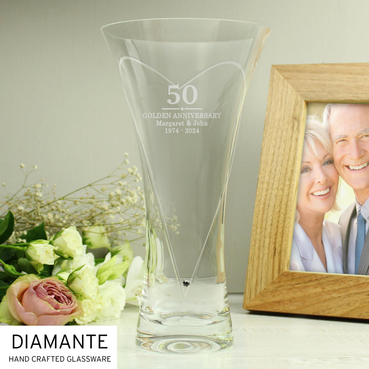 Personalised Special Year Diamante Heart Vase, The Personal Shop, personalised gifts