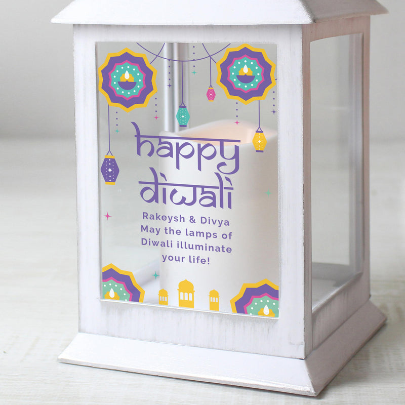 Personalised Diwali White Lantern