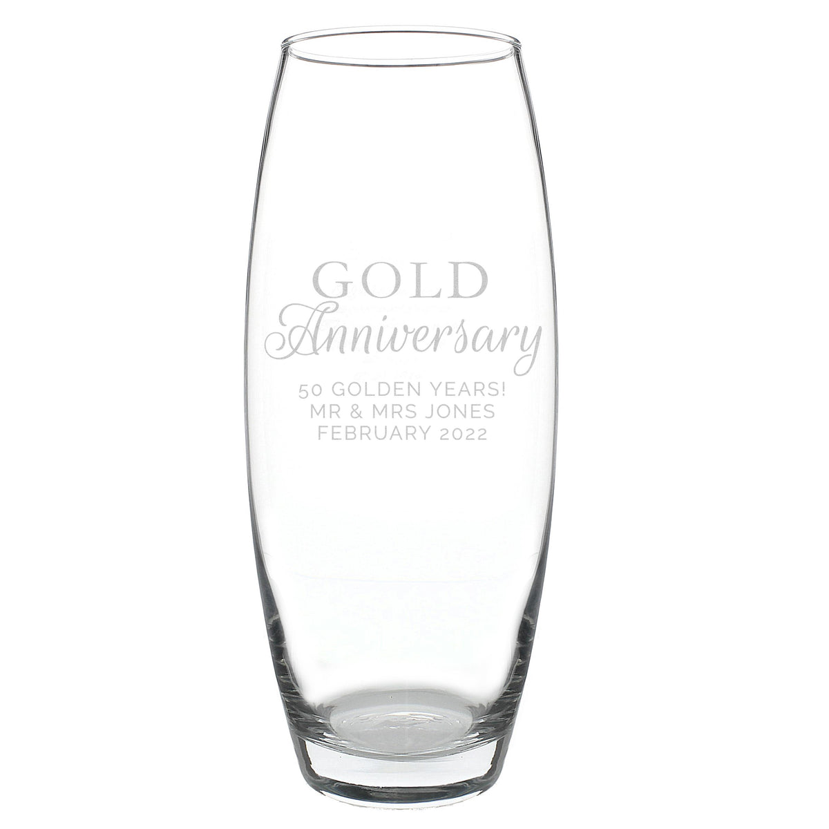 Personalised 'Gold Anniversary' Bullet Vase – alternative view