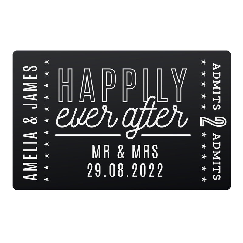 Personalised Happily Ever After Black Wallet Card