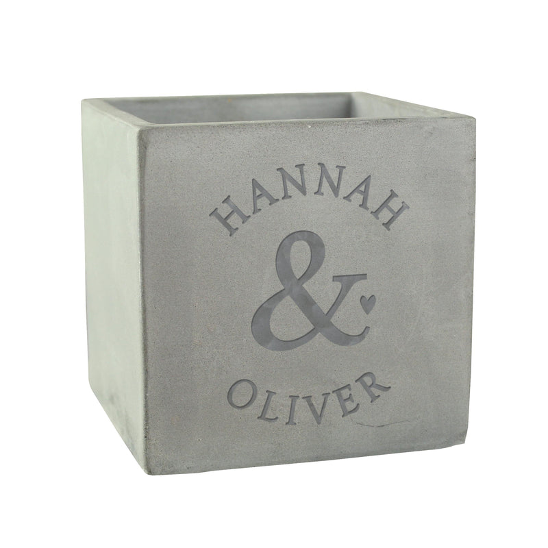 Personalised Couples Concrete Pot