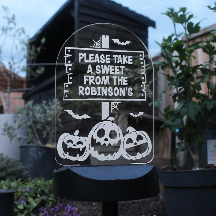Personalised Pumpkin Patch Halloween Solar Light – alternative view