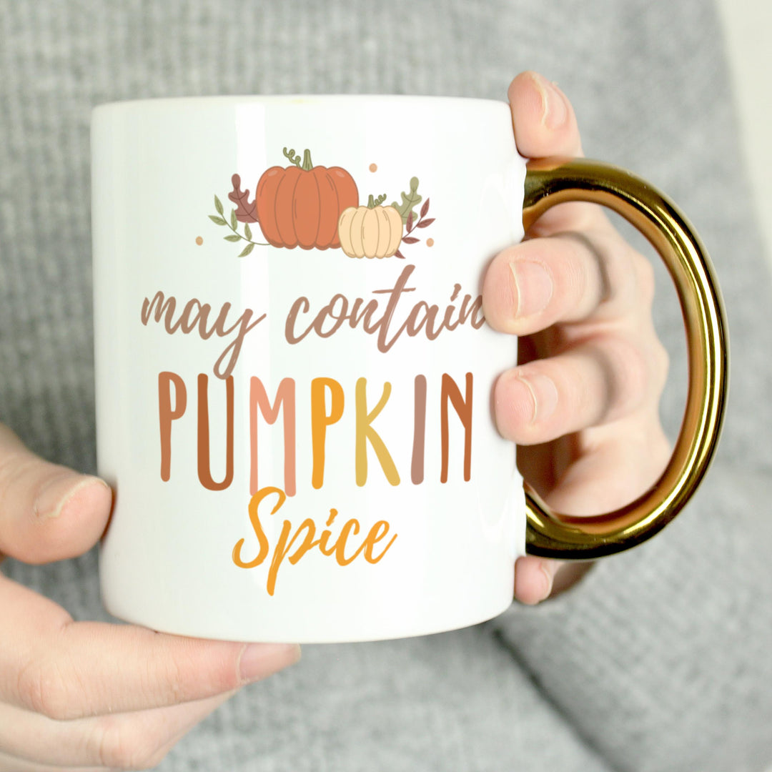 Personalised Pumpkin Spice Gold Handle Mug – alternative view