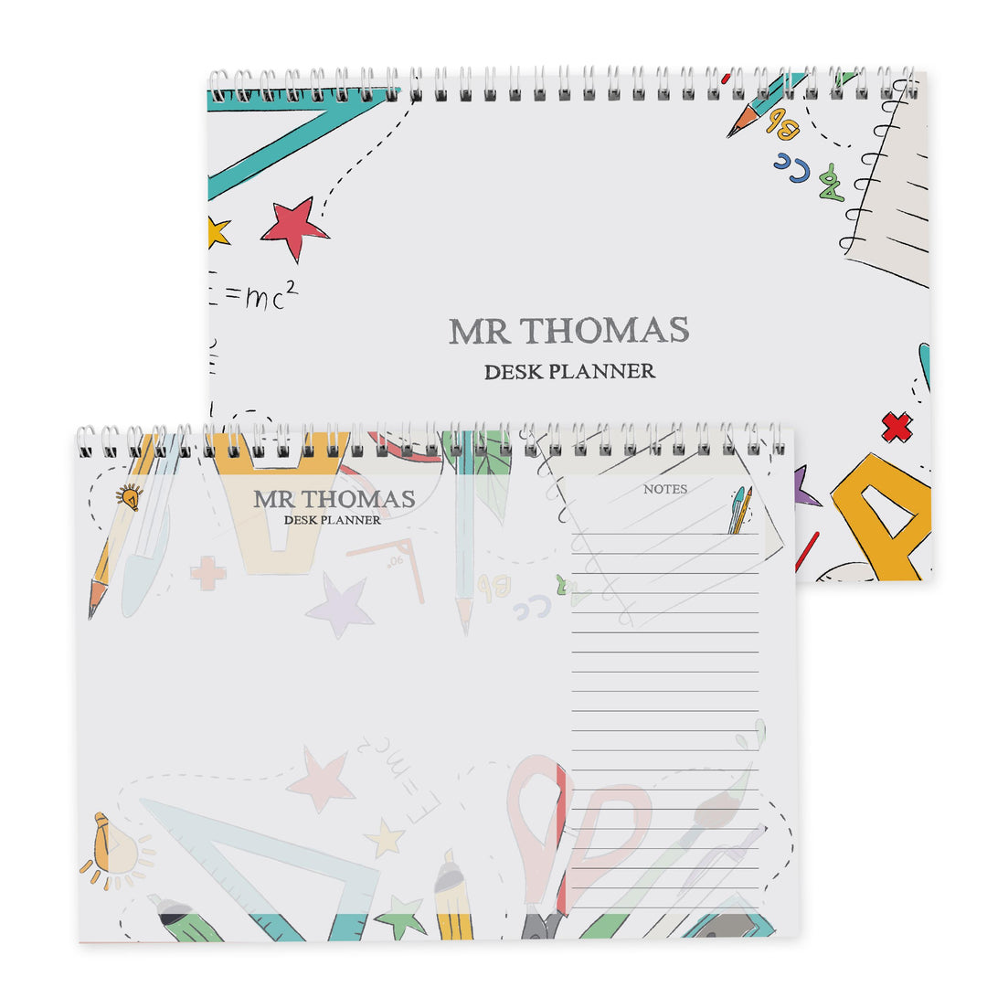 Personalised Teacher A4 Desk Planner – alternative view