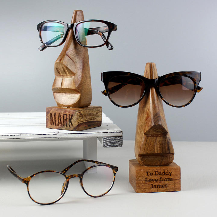 Personalised Wooden Nose-Shaped Glasses Holder, The Personal Shop, personalised gifts