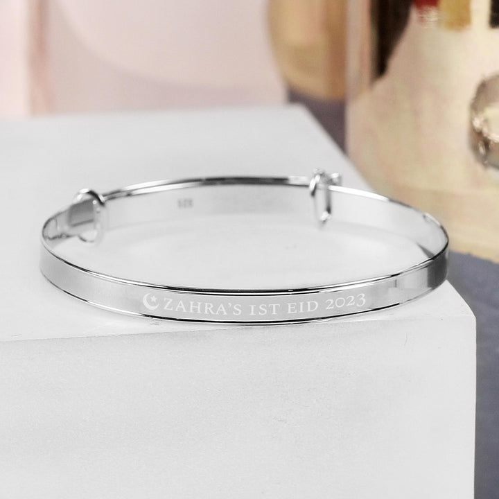Personalised Eid Sterling Silver Childs Expanding Diamante Star Bracelet, The Personal Shop, personalised gifts