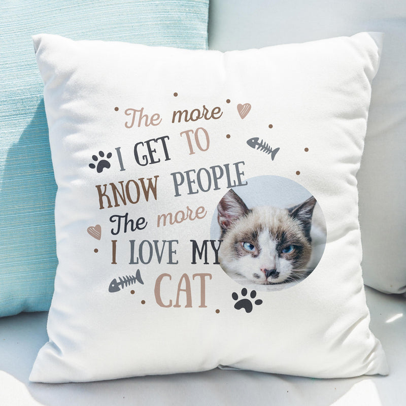 Personalised I Love My Cat Photo Upload Cushion