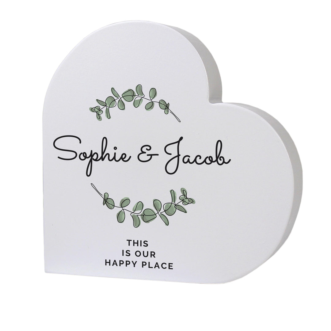 Personalised Botanical Free Standing Heart Ornament, The Personal Shop, personalised gifts