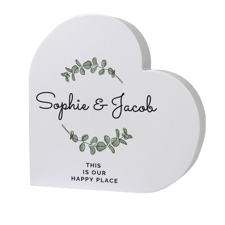 Personalised Botanical Free Standing Heart Ornament, The Personal Shop, personalised gifts