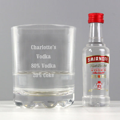 Personalised Tumbler and Smirnoff Vodka Miniature Set