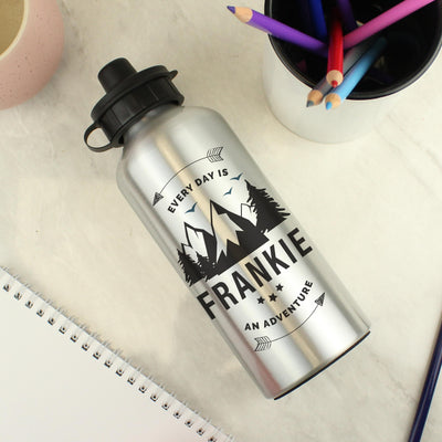 Personalised Adventure Silver Drinks Bottle