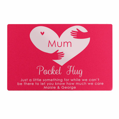 Personalised Pocket Hug Cerise Wallet Card