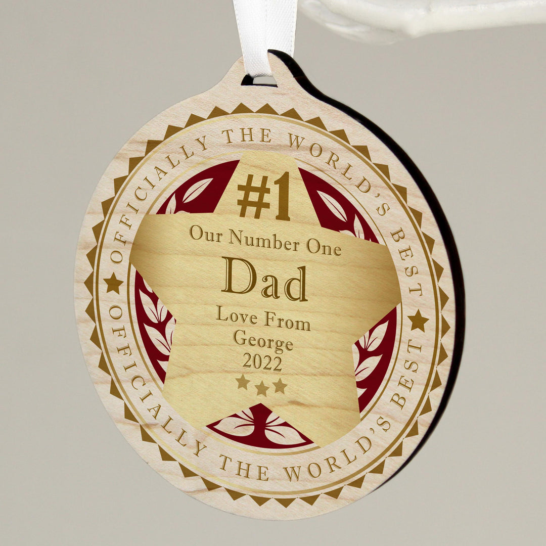 Personalised Number 1 Round Wooden Medal, The Personal Shop, personalised gifts