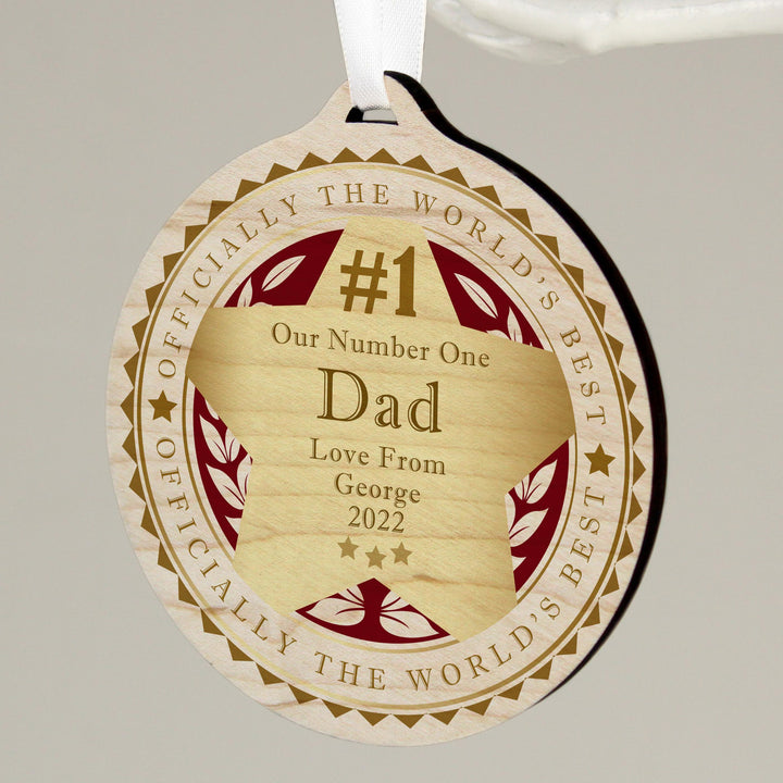 Personalised Number 1 Round Wooden Medal, The Personal Shop, personalised gifts