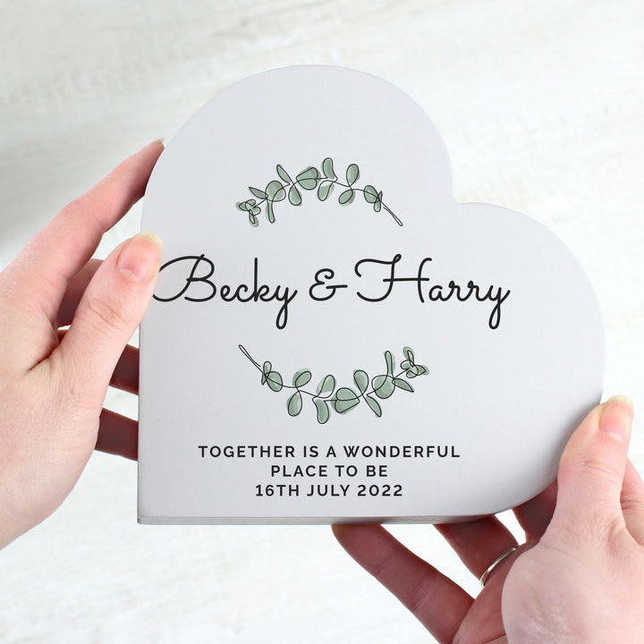 Personalised Botanical Free Standing Heart Ornament, The Personal Shop, personalised gifts