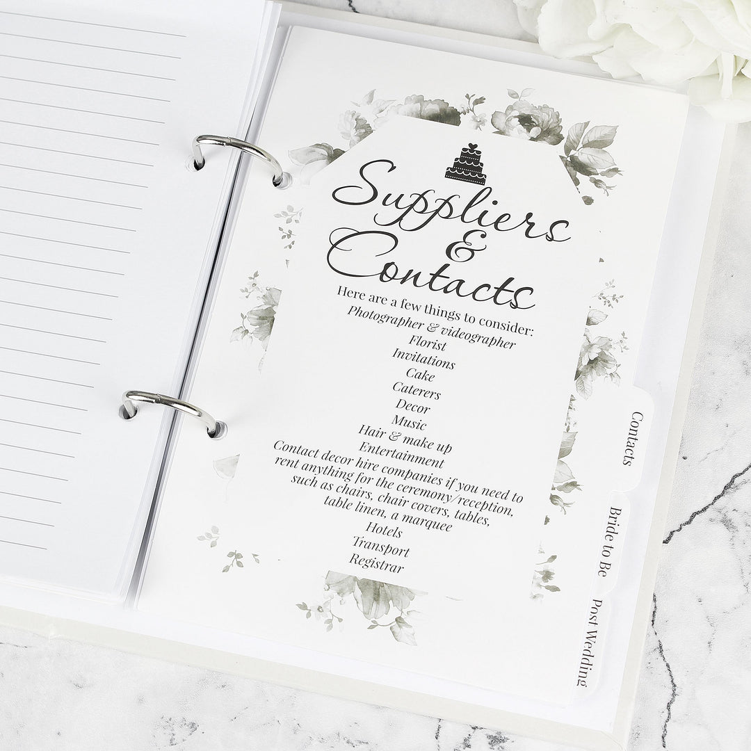 Personalised Floral Watercolour Wedding Planner – alternative view