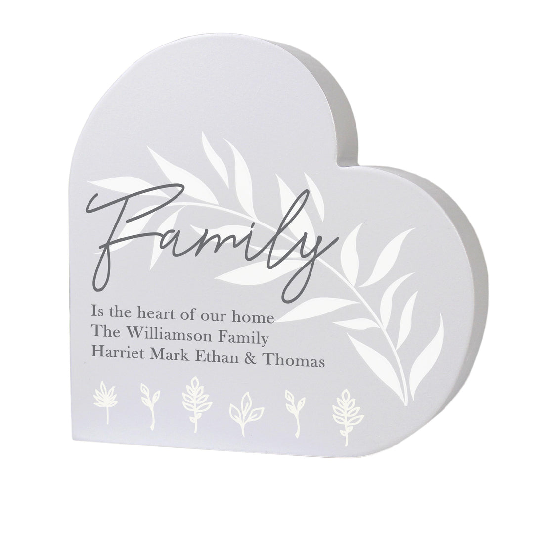 Personalised Leaf Decor Free Standing Heart Ornament – alternative view