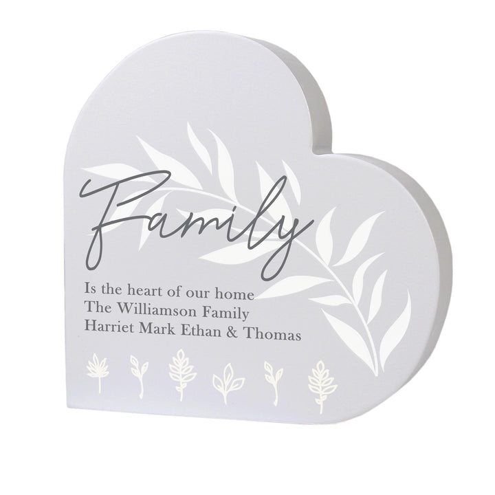 Personalised Leaf Decor Free Standing Heart Ornament – alternative view