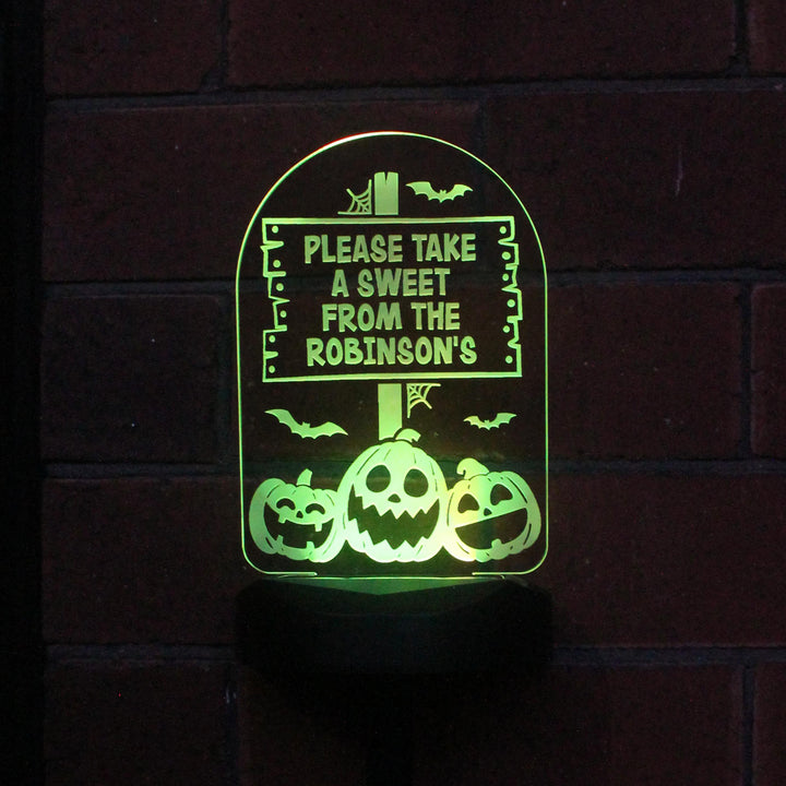 Personalised Pumpkin Patch Halloween Solar Light – alternative view