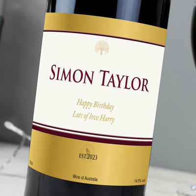 Personalised Gold Label Red Wine