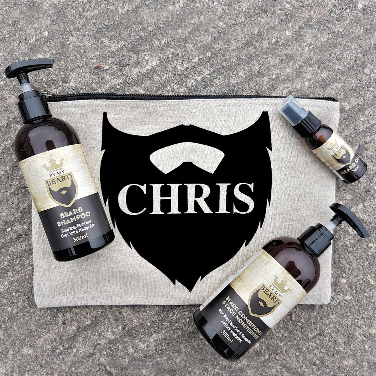 Personalised Name Only Beard Kit, The Personal Shop, personalised gifts
