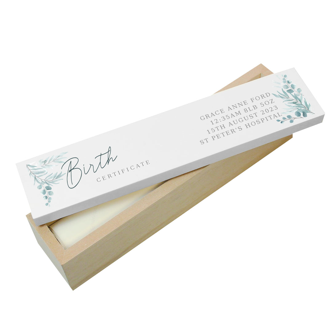 Personalised Leaf Religious Ceremony Wooden Certificate Holder – alternative view