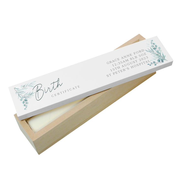 Personalised Leaf Religious Ceremony Wooden Certificate Holder – alternative view