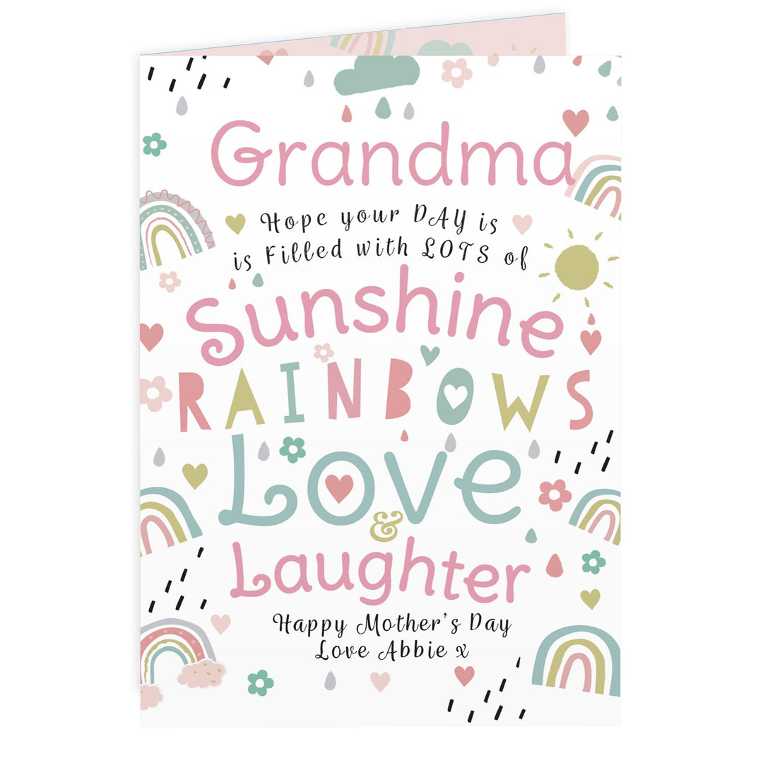 Personalised Rainbows &amp; Sunshine Card – alternative view
