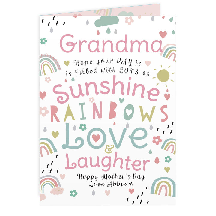 Personalised Rainbows &amp; Sunshine Card – alternative view