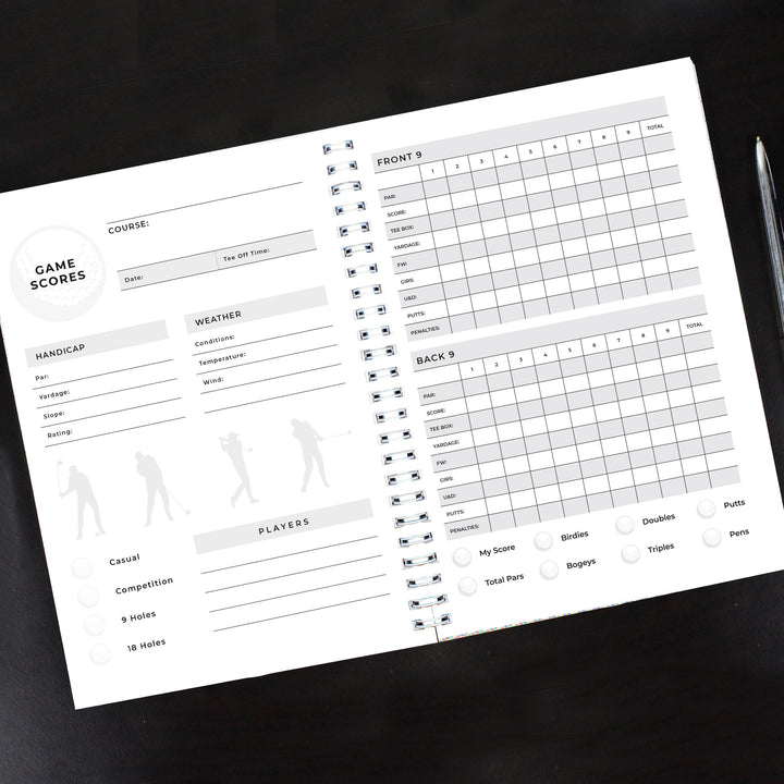 Personalised A5 Golf Log Book, The Personal Shop, personalised gifts