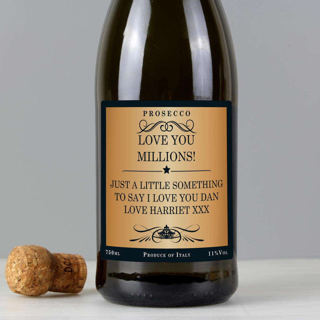 Personalised Any Message Bottle of Prosecco – alternative view