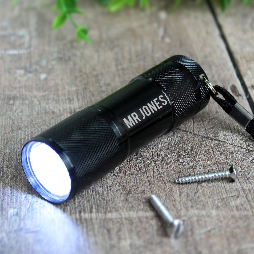 Personalised Name Only Mini Torch – alternative view