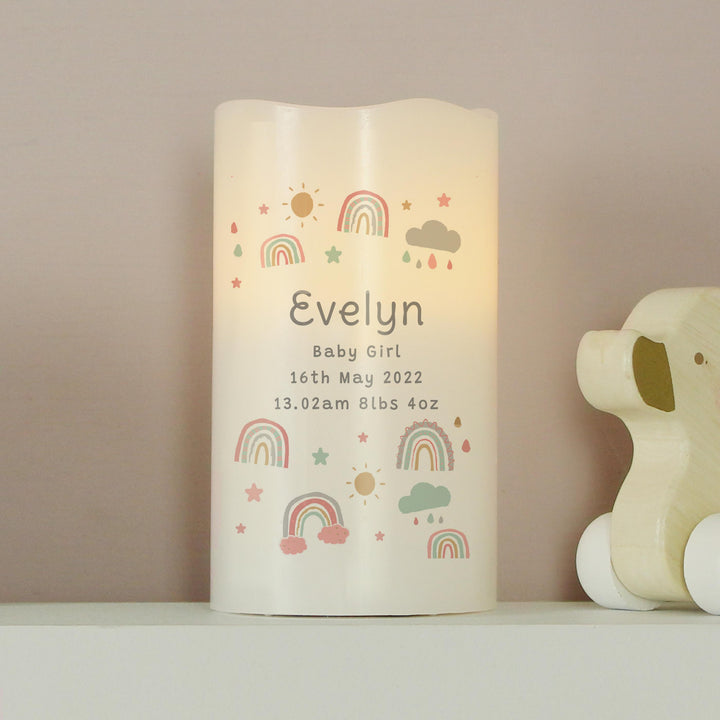 Personalised Rainbow LED Candle