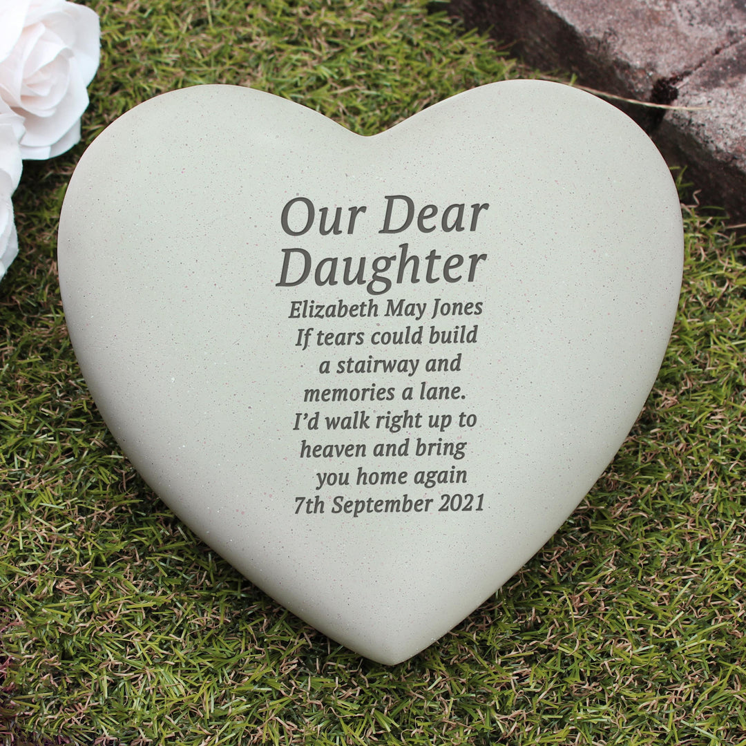 Personalised Free Text Heart Memorial – alternative view