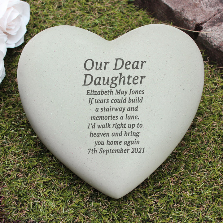 Personalised Free Text Heart Memorial – alternative view