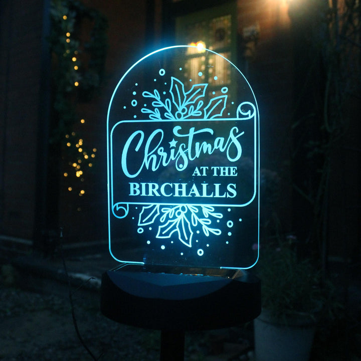 Personalised Family Christmas Outdoor Solar Light – alternative view