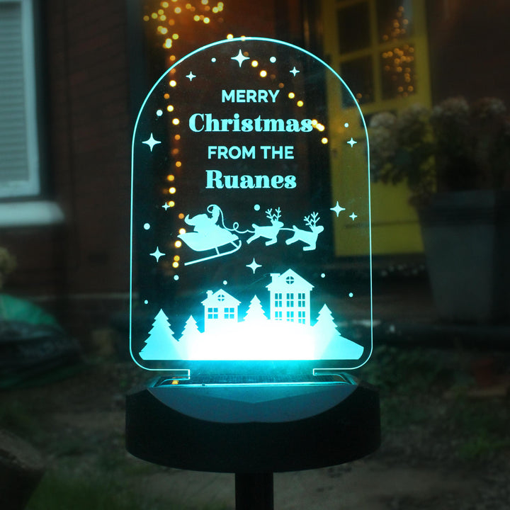 Personalised Christmas Outdoor Solar Light – alternative view