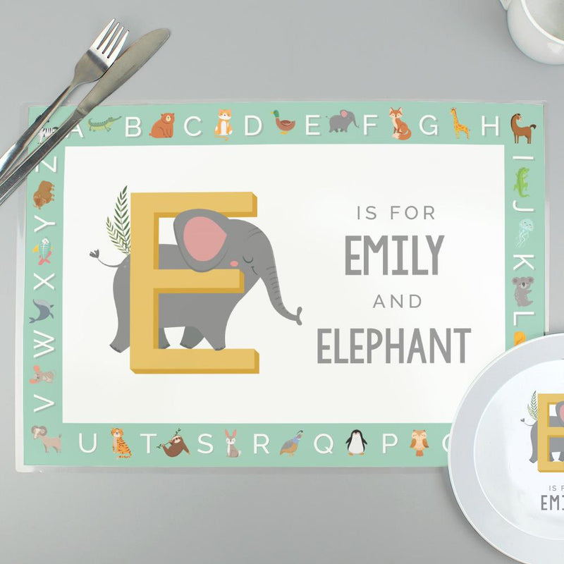 Personalised Animal Alphabet Placemat